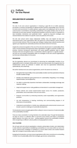 Culture for the Planet